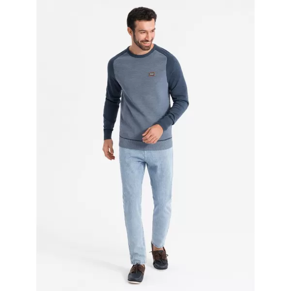  Pulover pentru bărbați OMBRE OM-SWSW-0121 ALBASTRU MARIN 