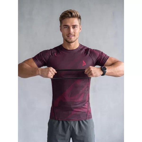  Tricou de compresie funcțională pentru bărbați cu premiu cu mânecă scurtă ALTISPORT VOJ/ALM072TR04 VIN ROȘU 
