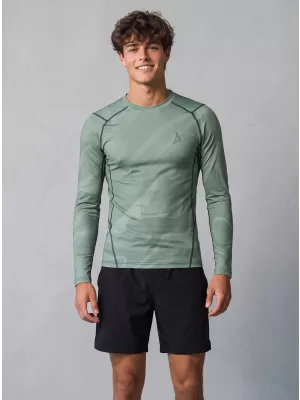 Tricou de compresie funcțională pentru bărbați cu premium cu mânecă lungă ALTISPORT VOJ/ALM072TR03 VERDE