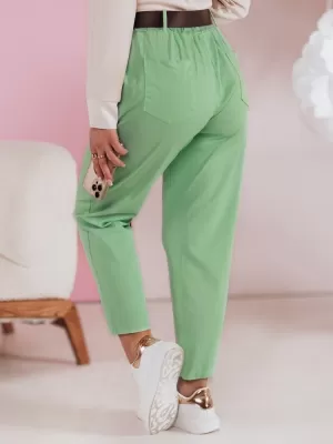 Pantalonii pentru doamne DSTREET SOFELIA UY2506 VERDE DESCHIS