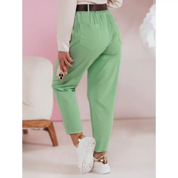  Pantalonii pentru doamne DSTREET SOFELIA UY2506 VERDE DESCHIS 