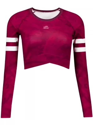 Top funcțional pentru femei cu mâneci lungi premium ALTISPORT VOJ/ALW096TR04 BURGUNDIA