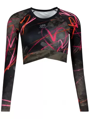 Top funcțional pentru femei cu mâneci lungi premium ALTISPORT VOJ/ALW082TR04 NEGRU