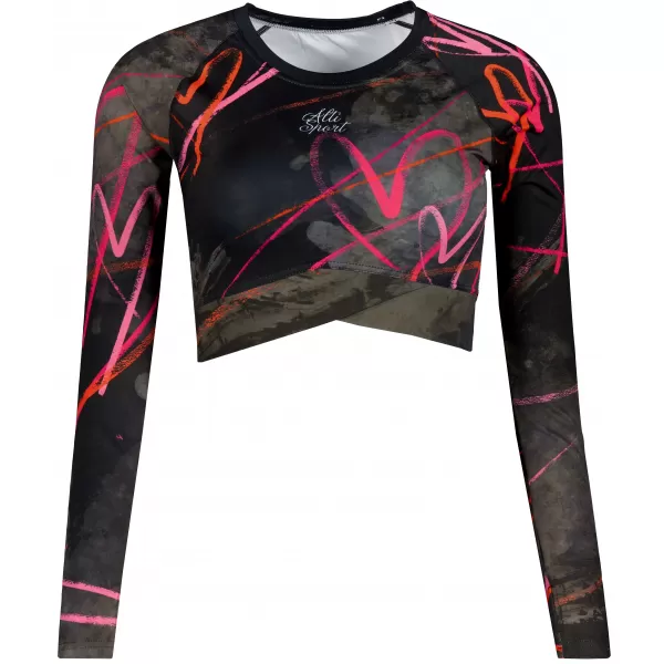  Top funcțional pentru femei cu mâneci lungi premium ALTISPORT VOJ/ALW082TR04 NEGRU 