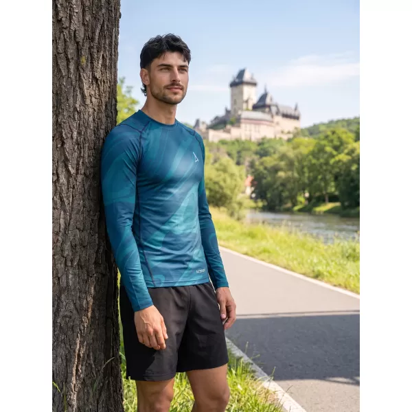  Tricou de compresie funcțională pentru bărbați cu premium cu mânecă lungă ALTISPORT VOJ/ALM072TR03 KEROSEN 