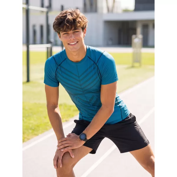  Tricou de compresie funcțională pentru bărbați cu premiu cu mânecă scurtă ALTISPORT VOJ/ALM095TR04 KEROSEN 