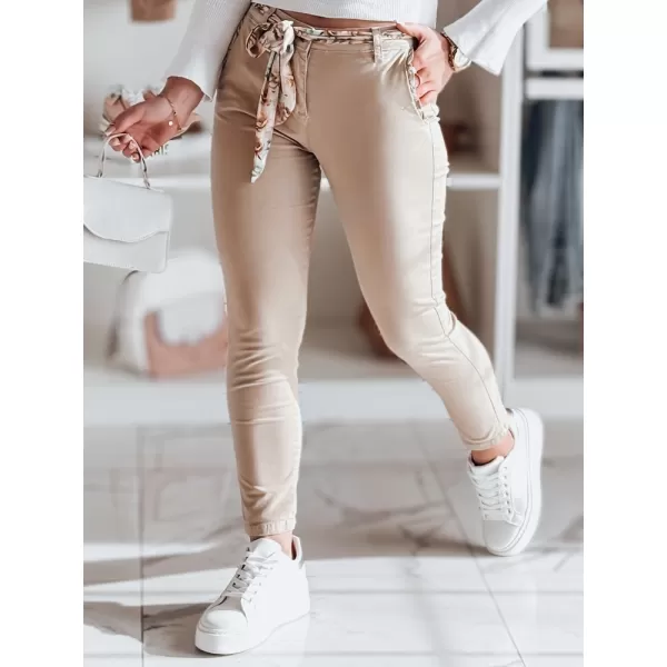  Pantalonii pentru doamne DSTREET ROSSALI UY2536 BEJ 