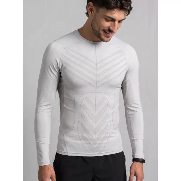  Tricou de compresie funcțională pentru bărbați cu premium cu mânecă lungă ALTISPORT VOJ/ALM095TR03 GRI 