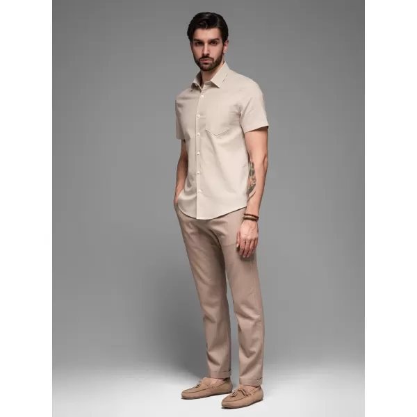  Cămaşă OMBRE OM-SHSS-0168 BEJ 
