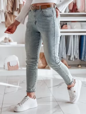 Pantalonii pentru doamne DSTREET SLIMVISA UY2460 ALBASTRU