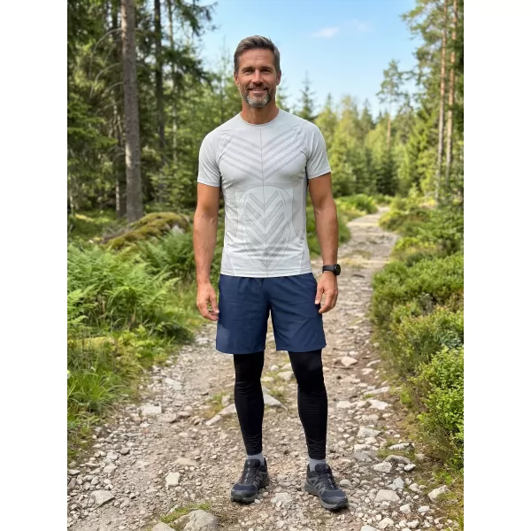  Tricou de compresie funcțională pentru bărbați cu premiu cu mânecă scurtă ALTISPORT VOJ/ALM095TR04 GRI 