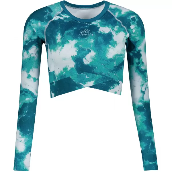  Top funcțional pentru femei cu mâneci lungi premium ALTISPORT VOJ/ALW066TR04 VERDE -BLUE 