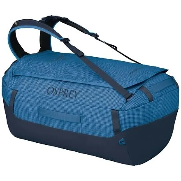  Geantă OSPREY TRANSPORTER 65 BLUE FLAME/SCORIA BLUE 