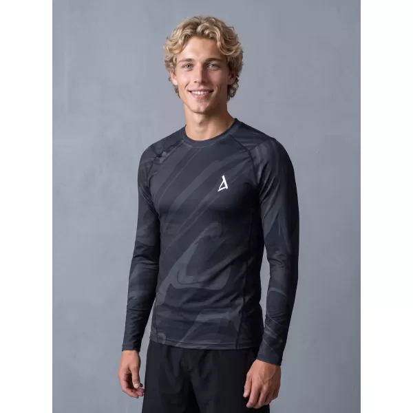  Tricou de compresie funcțională pentru bărbați cu premium cu mânecă lungă ALTISPORT VOJ/ALM072TR03 NEGRU 