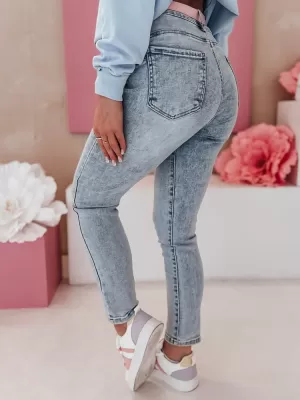 Pantalonii pentru doamne DSTREET SKINNEX UY2476 ALBASTRU