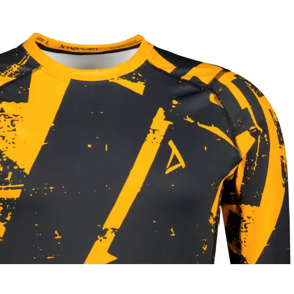  Tricou de compresie funcțională pentru bărbați cu premium cu mânecă lungă ALTISPORT VOJ/ALM079TR03 NEGRU -YELLOW 