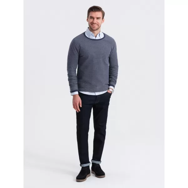  Pulover pentru bărbați OMBRE OM-SWSW-0118 ALBASTRU MARIN 