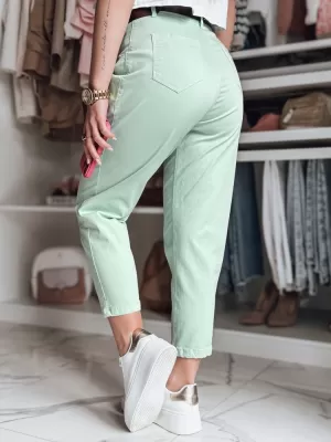 Pantalonii pentru doamne DSTREET CHINOSKA UY2555 VERDE DESCHIS