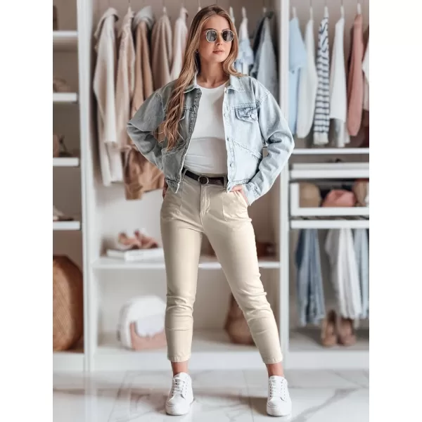  Pantalonii pentru doamne DSTREET UY2546 BEJ 