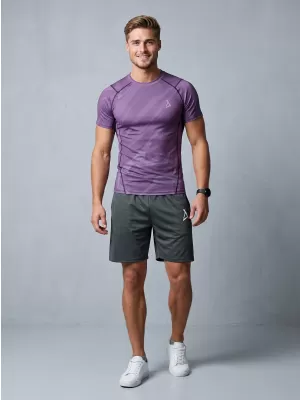 Tricou de compresie funcțională pentru bărbați cu premiu cu mânecă scurtă ALTISPORT VOJ/ALM072TR04 VIOLET
