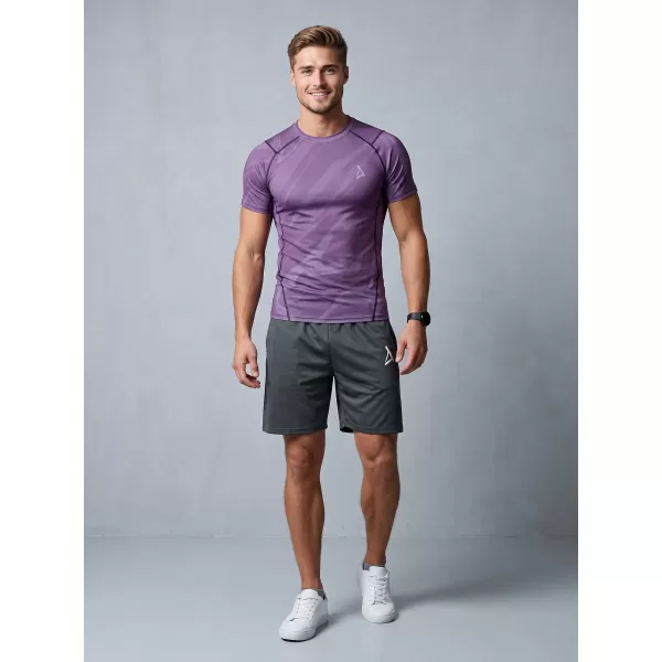  Tricou de compresie funcțională pentru bărbați cu premiu cu mânecă scurtă ALTISPORT VOJ/ALM072TR04 VIOLET 