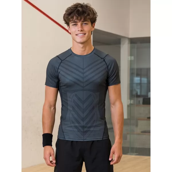  Tricou de compresie funcțională pentru bărbați cu premiu cu mânecă scurtă ALTISPORT VOJ/ALM095TR04 NEGRU 