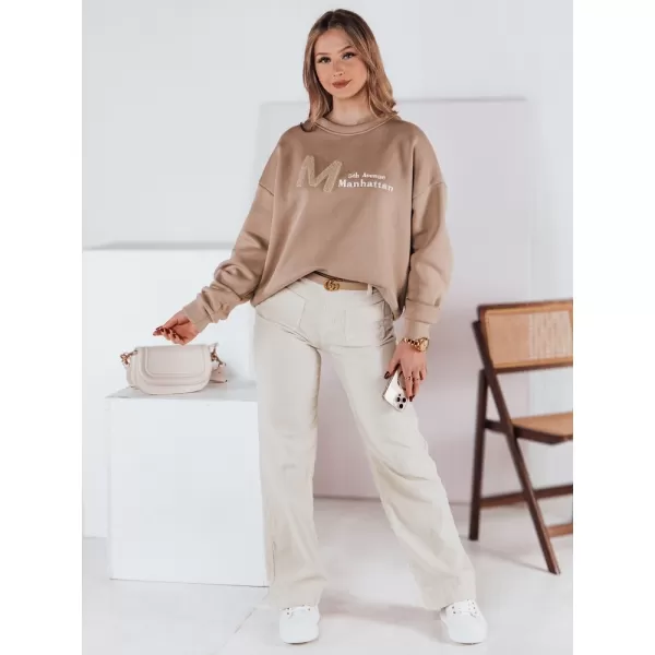  Pantalonii pentru doamne DSTREET WELVIA UY2302 BEJ 