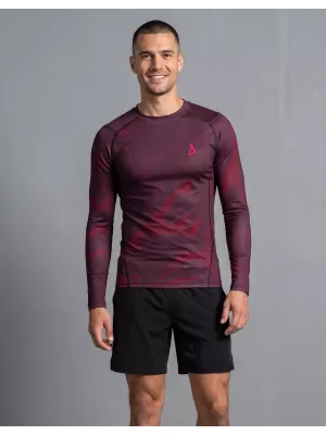 Tricou de compresie funcțională pentru bărbați cu premium cu mânecă lungă ALTISPORT VOJ/ALM072TR03 VIN ROȘU