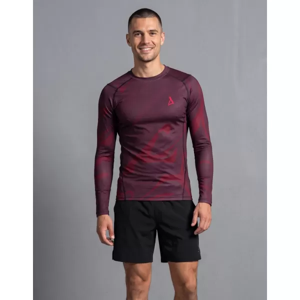  Tricou de compresie funcțională pentru bărbați cu premium cu mânecă lungă ALTISPORT VOJ/ALM072TR03 VIN ROȘU 