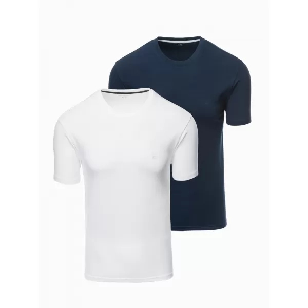  Cămaşă OMBRE OM-TSBS-0232 ALB/BLEUMARIN 