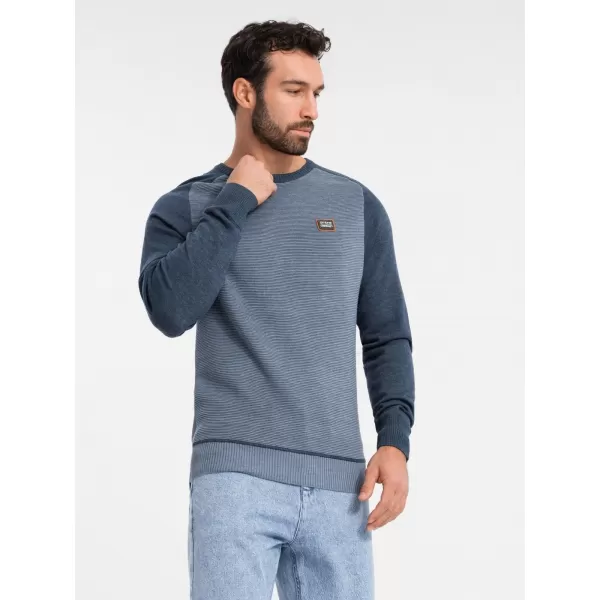  Pulover pentru bărbați OMBRE OM-SWSW-0121 ALBASTRU MARIN 