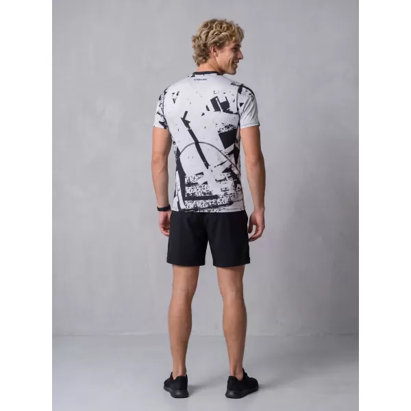  Tricou de compresie funcțională pentru bărbați cu premiu cu mânecă scurtă ALTISPORT VOJ/ALM079TR04 NEGRU -GRAY 