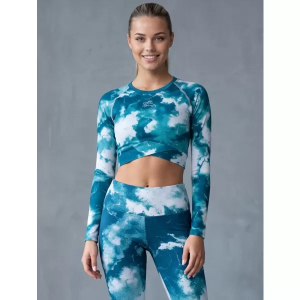  Top funcțional pentru femei cu mâneci lungi premium ALTISPORT VOJ/ALW066TR04 VERDE -BLUE 