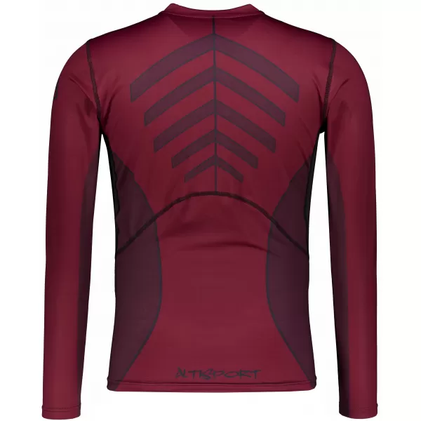  Tricou de compresie funcțională pentru bărbați cu premium cu mânecă lungă ALTISPORT VOJ/ALM095TR03 VIN ROȘU 