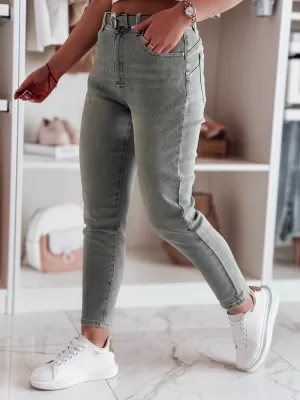 Pantalonii pentru doamne DSTREET SLIMFIZ UY2494 ALBASTRU