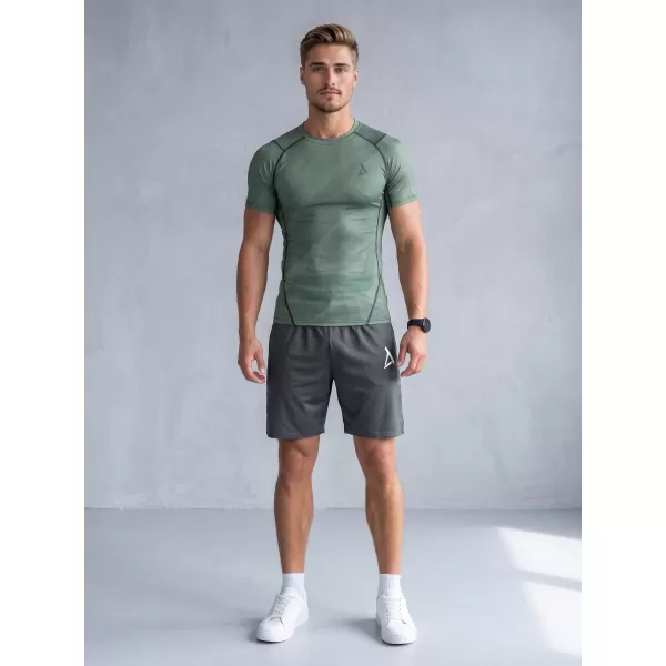  Tricou de compresie funcțională pentru bărbați cu premiu cu mânecă scurtă ALTISPORT VOJ/ALM072TR04 VERDE 