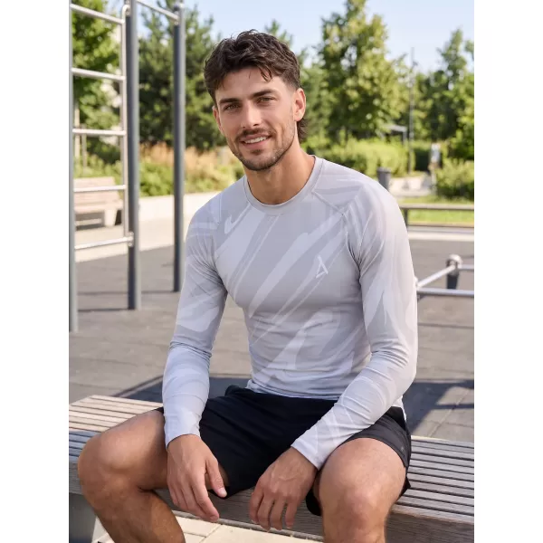  Tricou de compresie funcțională pentru bărbați cu premium cu mânecă lungă ALTISPORT VOJ/ALM072TR03 GRI 