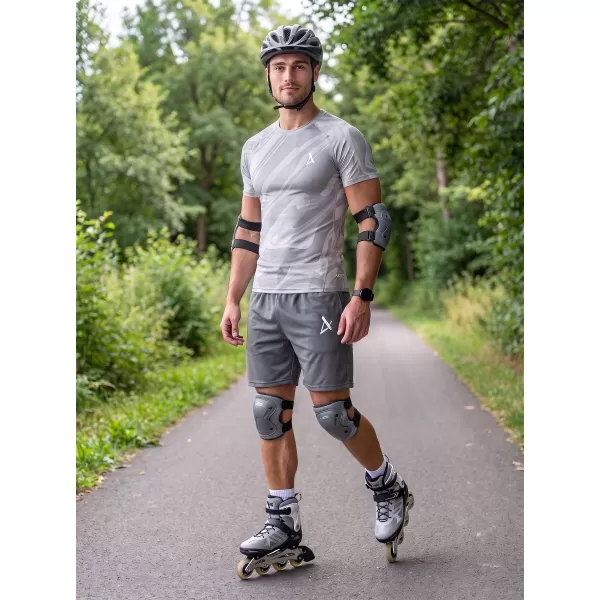  Tricou de compresie funcțională pentru bărbați cu premiu cu mânecă scurtă ALTISPORT VOJ/ALM072TR04 GRI 