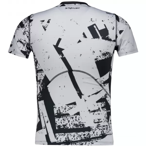  Tricou de compresie funcțională pentru bărbați cu premiu cu mânecă scurtă ALTISPORT VOJ/ALM079TR04 NEGRU -GRAY 