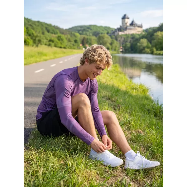  Tricou de compresie funcțională pentru bărbați cu premium cu mânecă lungă ALTISPORT VOJ/ALM072TR03 VIOLET 