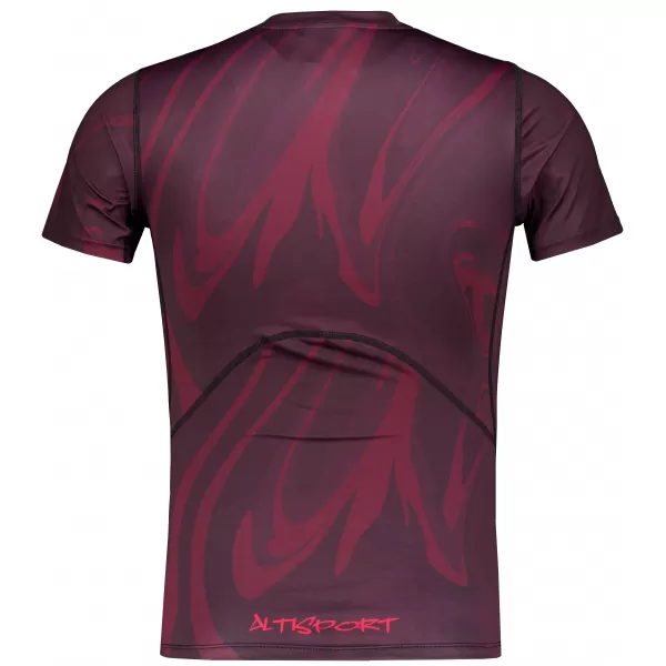  Tricou de compresie funcțională pentru bărbați cu premiu cu mânecă scurtă ALTISPORT VOJ/ALM072TR04 VIN ROȘU 