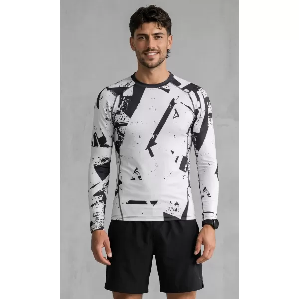  Tricou de compresie funcțională pentru bărbați cu premium cu mânecă lungă ALTISPORT VOJ/ALM079TR03 NEGRU -GRAY 
