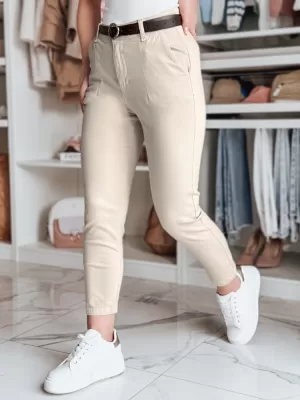 Pantalonii pentru doamne DSTREET UY2546 BEJ