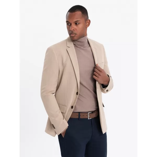  Pánské sako OMBRE OM-BLZB-0135 BEIGE 