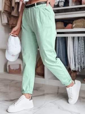Pantalonii pentru doamne DSTREET RELCIX UY2581 VERDE DESCHIS