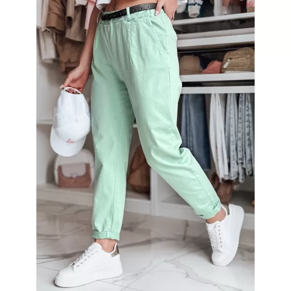  Pantalonii pentru doamne DSTREET RELCIX UY2581 VERDE DESCHIS 