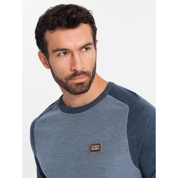  Pulover pentru bărbați OMBRE OM-SWSW-0121 ALBASTRU MARIN 