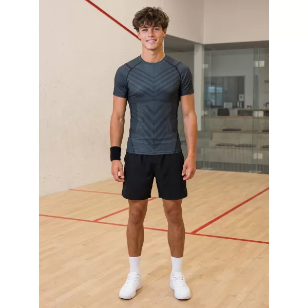  Tricou de compresie funcțională pentru bărbați cu premiu cu mânecă scurtă ALTISPORT VOJ/ALM095TR04 NEGRU 