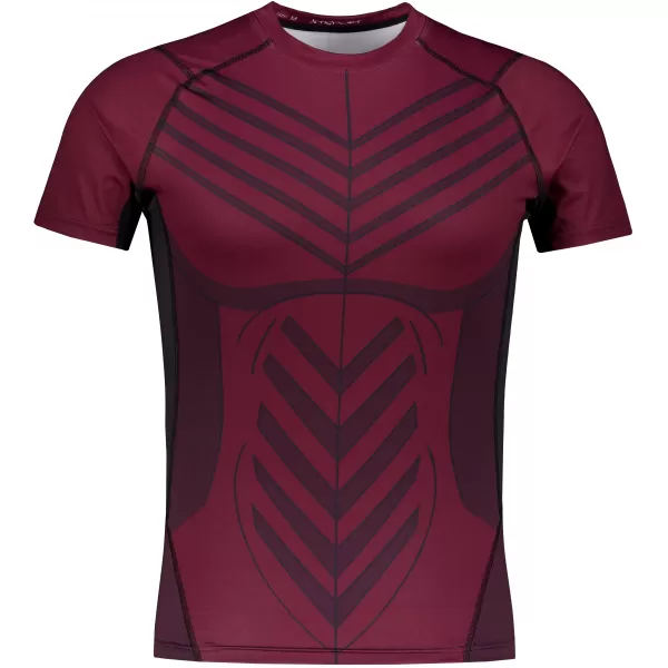  Tricou de compresie funcțională pentru bărbați cu premiu cu mânecă scurtă ALTISPORT VOJ/ALM095TR04 VIN ROȘU 