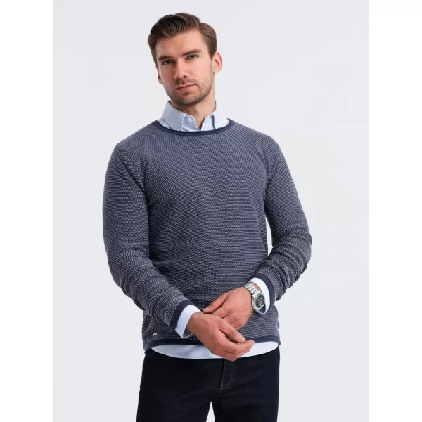  Pulover pentru bărbați OMBRE OM-SWSW-0118 ALBASTRU MARIN 